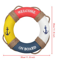 1 x RAW Customer Returns Shiwaki Diameter 30cm Nautical Life Ring Nautical Decorative Life Ring Nautical Life Ring Door Wall Ring for Home Decorations Four Colors  - RRP €22.99