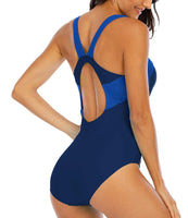 1 x RAW Customer Returns Halcurt Women s Sporty One Piece Swimsuit Racer Back Swimsuit Figure Optimizer Swimwear - RRP €37.3