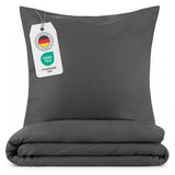 1 x RAW Customer Returns Blumtal Duvet Cover Set for 90 Bed - Microfiber Duvet Cover Set 155x220 and 1 Pillowcase 70x40, Oeko-Tex Certified, Very Soft and Breathable - Anthracite - RRP €24.99