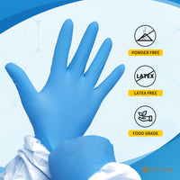 4 x RAW Customer Returns NATON Medium Nitrile Vinyl Gloves, Powder Free, Latex Free, Protein Free, Extra Strength, Multipurpose Disposable Gloves, Blue - Pack of 100 M  - RRP €51.96