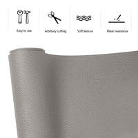 1 x RAW Customer Returns Leather patch self-adhesive 150 x 40 cm, leather repair patch PU leather repair tape for sofas, handbags, jackets, car seats, furniture leather repair and renovation, light gray - RRP €18.98