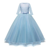 1 x RAW Customer Returns TTYAOVO Girls Pageant Princess Flower Dress Kids Prom Puffy Tulle Ball Gowns Size 160 11-12 Years 378 Blue - RRP €36.53