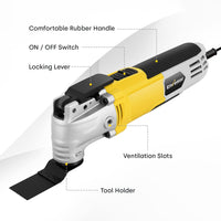 1 x RAW Customer Returns ENVENTOR oscillating tool, 300W multi-function tool with 28 accessories, 6 variable speeds 15000-22000RPM, 3 oscillation angle, for cutting, carving, drilling, grinding, polishing - RRP €55.33