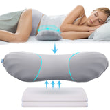 1 x RAW Customer Returns RESTCLOUD Adjustable Lumbar Support Pillow for Sleeping Made of Memory Foam, Back Support Pillow for Lower Back Pain Relief, Back Cushion for Sleeping - RRP €39.34