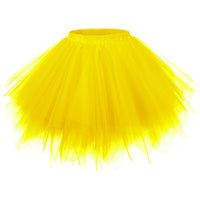 1 x RAW Customer Returns Girstunm women s tutu tulle skirt 50s vintage tulle skirt petticoat multicolored bubble dance dress skirt underskirt tutu short ballet gold medium - RRP €26.99