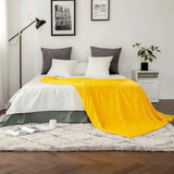 1 x RAW Customer Returns MIULEE Cuddly Blanket Fleece Blanket Flannel Blanket Pompoms Plain Blankets Couch Blanket Fluffy Throw Microfiber Bedspread Sofa Blanket Bed Sofa Bedroom Office 150 x 200 cm Lemon Yellow - RRP €30.24