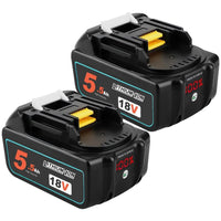 1 x RAW Customer Returns Powarobor 2 pieces BL1850B 18V 5.5Ah replacement battery compatible with Makita 18V battery with LED display - RRP €59.89