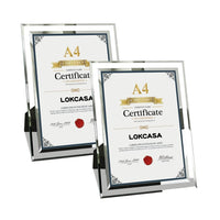 1 x Brand New LOKCASA 20x25 glass picture frame, glittering silver border, pack of 2 - RRP €22.18