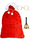 2 x RAW Customer Returns Large Christmas bag, Santa Claus bag, large Christmas gift bag red and white, 70 x 110 cm , Santa Claus glasses, Santa Claus bell - RRP €36.28