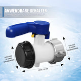 1 x RAW Customer Returns MaxAwe 62mm IBC ball valve flap valve, DN40 IBC outlet tap shut-off valve, hose connection outlet tap adapter, universal tank accessories shut-off valve for rainwater tank connection drain tap - RRP €16.13