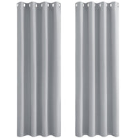 1 x RAW Customer Returns PONY DANCE blackout curtains, thermal curtains with eyelets, set of 2, H 245 x W 140 cm, curtains, living room, eyelet curtain, opaque thermal curtains against heat, silver grey - RRP €41.95