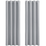 1 x RAW Customer Returns PONY DANCE blackout curtains, thermal curtains with eyelets, set of 2, H 245 x W 140 cm, curtains, living room, eyelet curtain, opaque thermal curtains against heat, silver grey - RRP €41.95