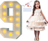 1 x Brand New PILIN Large Led Light Up Number 9 Letters For Birthday Decoration, With Hot Glue Gun And Holder, Marquee Light Numbers Party Wedding Graduation Baby Shower Decoration 100CM White - RRP €32.74