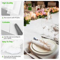 1 x RAW Customer Returns Luriseminger 20 pieces disposable tablecloth, waterproof table cover made of nonwoven fabrics with PE film, disposable table cover, white tablecloths for weddings, parties, birthdays 140 x 200 cm  - RRP €36.99