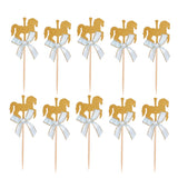 1 x RAW Customer Returns NUOBESTY 20pcs Horse Shape Cupcake Toppers with Cake Picks and Toothpicks Decoration for Kids Birthday - RRP €30.0