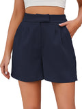 1 x RAW Customer Returns Famulily Women s Summer Shorts High Waist Loose Casual Lightweight Shorts Hot Pants with Pockets Navy Blue XL - RRP €30.24