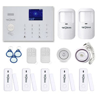 1 x RAW Customer Returns TECPEAK GSM WiFi alarm system complete system, alarm system house with alarm siren, home security set including window alarm door alarm, motion detector, remote control, day, SOS home emergency call seniors - RRP €139.99