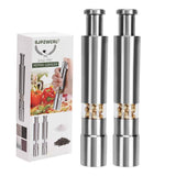 1 x RAW Customer Returns Salt mill pepper mill stainless steel pepper grinder salt mill one-hand operation salt pepper mill 2-pack - RRP €24.99