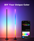 1 x RAW Customer Returns Ydene RGB Floor Lamp Living Room WIFI Smart Floor Lamp LED Living Room Lamp Floor Lamp compatible with Alexa Google Assistant Voice Control and APP Tuya Mode DIY Corner Modern Lamp - RRP €79.99