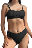 5 x Brand New SHEKINI Women s Bikini Set Bandeau Adjustable Bikini Top Elegant Two Piece Swimsuit with High Waist Tummy Control Triangle Bikini Bottoms Swimwear M, B-black  - RRP €164.75