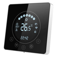 1 x RAW Customer Returns SWAREY Thermostat Underfloor Heating with LCD Touchscreen, Programmable, APP Control, WiFi Room Thermostat for Electric Underfloor Heating Compatible Alexa Google Home, 110 240V 16A, Black - RRP €30.24