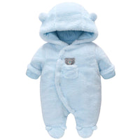 1 x RAW Customer Returns Baby Winter Onesie Baby Onesies, Baby Boys and Girls Onesie with Hood, Thick and Warm Baby Snowsuit Set, Blue 3-6 Months - RRP €37.87