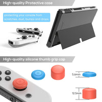 1 x RAW Customer Returns FYOUNG Accessories Bundle Compatible with Nintendo Switch OLED Model with Carrying Case and Protective Case Portable Bag for Switch OLED Case Screen Protector Joystick Caps - Black - RRP €19.99