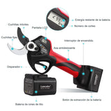 1 x RAW Customer Returns Laecabv 40 mm professional battery-operated pruning shears, 4000 mAh 4000 mAh lithium batteries, electric pruning shears, pruning shears, battery with brushless motor LA40S  - RRP €24.0