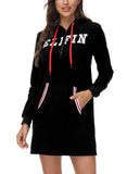 1 x RAW Customer Returns DOTIN women s hoodie long-sleeved hoodie dress sweat dress autumn winter sweat jacket long sweater jumper, black, S - RRP €34.42