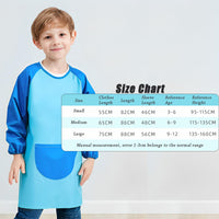 3 x Brand New Homefantasy children s painting apron, waterproof craft apron with long sleeves, waterproof children s painting apron, cooking apron, craft coat with long sleeves and large pockets for cooking, painting, baking blue . - RRP €34.2