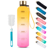 1 x RAW Customer Returns GEEKHAVE 1L drinking bottle, BPA free water bottle, sports bottle made of Tritan, leak-proof water bottle with motivational time marking, drink reminder for sports, fitness, cycling, outdoor - white - RRP €9.1