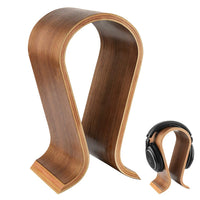 1 x RAW Customer Returns Wooden Omega Headphone Stand Wooden Headphone Hanger Wooden Headset Holder Omega Headphone Desk Display Hanger Wooden Headsets with Walnut Finish Linkidea - RRP €29.66