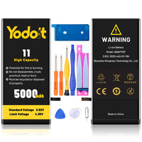 1 x RAW Customer Returns 5000mAh Battery for Phone 11, Upgraded Yodoit High Capacity Replacement Battery 0 Cycle for Phone 11 Model A2111, A2221, A2223 with Full Repair Tool Kits - RRP €26.62