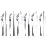 1 x RAW Customer Returns Steak cutlery set 12 pieces, premium stainless steel 6 table forks and 6 table knives set, steak knives steak forks for 6 people, highly polished, dishwasher safe shiny silver  - RRP €19.28