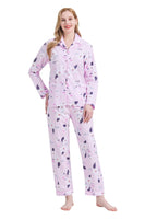 1 x RAW Customer Returns GLOBAL Women s Pajamas Set Cotton Pajamas Women Long Women s Two-Piece Nightwear Comfortable Pink Flower XL - RRP €28.26