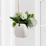 1 x RAW Customer Returns WINOMO 2 Pieces Hanging Flower Pots Wall Ceramic Wall Vases White Flower Pots Wall Decoration Hanging Flower Pots Indoor Wall Vase with Hole Hanging Plants Wall Decoration - RRP €24.98