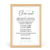 1 x Brand New Definition Poetry Art Print Poster Christmas Gifts Husband Gift Wall pictures living room Christmas gifts for husbands birthday Wall decoration decoration living room DINA A4 with wooden frame - RRP €15.12