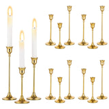 1 x RAW Customer Returns Sziqiqi Candlestick Gold Set of 15 Candlesticks for Taper Candles, Candle Holder Candlestick Made of Brass Metal Candle Holder for Christmas Table Decoration Dining Table Mantelpiece Wedding Party - RRP €70.57