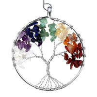 2 x Brand New Crystal Tree of Life Ornaments Crystal Suncatcher 7 Chakra Ornament Tree Life Stones Crystal Ball Pendant Outdoor Garden Decoration Car Decorative Stones Prism Chakras - RRP €40.8