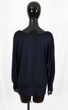 1 x RAW Customer Returns Van Der Rich - Basic Tops Blouse with Long Sleeves - Women ML-Navy, M  - RRP €19.26