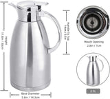 1 x RAW Customer Returns Wylnsie 2.3 liter stainless steel insulated jug thermos flask, teapot, double layer vacuum coffee pot, thermos flask stainless steel, thermos flask coffee tea - RRP €21.99