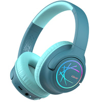 1 x RAW Customer Returns iClever Bluetooth Kids Headphones, Colorful LED Lights, Kids Over-Ear Headphones with 74 85 94dB Volume Limit, 55 Hours Playtime, Built-in Microphone BTH18 - RRP €29.99