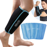 1 x RAW Customer Returns REVIX Calf and Shin Gel Cooling Pads for Injuries, Reusable Ice Pack for the Leg, Cold Compression Sleeve for Swelling, Bruises and Sprains 1 Pack  - RRP €26.82