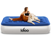 1 x RAW Customer Returns iDOO Single Air Mattress with Integrated Electric Pump, Inflatable Mattress with Storage Bag, Inflatable Bed for Camping, Guests, Travel and Indoor Air Bed, 33 cm High - RRP €74.99