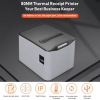 1 x RAW Customer Returns Bisofice Bondrukcer 80mm thermal printer receipt printer receipt printer 220 mm s receipt printer USB LAN, supports cash drawer control, ESC POS, compatible with Win Linux MAC - RRP €85.7