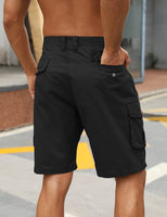 1 x RAW Customer Returns TOMEEK Men s Cargo Shorts Cotton Bermuda Summer Pants Outdoor Casual Short Wide Leisure Shorts with Pockets, Black, Size XL - RRP €36.99