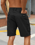 1 x RAW Customer Returns TOMEEK Men s Cargo Shorts Cotton Bermuda Summer Pants Outdoor Casual Short Wide Leisure Shorts with Pockets, Black, Size XL - RRP €36.99