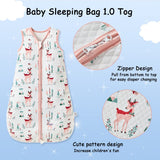 1 x RAW Customer Returns Fairy Baby Sleeping Bag 1.0 TOG Sleeveless Swaddle Blanket for Newborn Boys Girls Soft Breathable Cotton Sleeping Bag Pink Deer, M 6-12 Months  - RRP €18.99