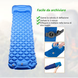 4 x Brand New BIHEE Camping Mat with Pillow, Ultralight Inflatable Trekking Mat, Camping Cot Mattress for Hiking and Travel, Mountaineering, Outdoors, Tent Blue  - RRP €137.72