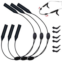 1 x Brand New Glasses strap, adjustable glasses strap, 3-pack waterproof glasses holder, silicone glasses strap with 3 pairs of ear hooks, eyeglass retainer, sports glasses strap, glasses strap, sports band glasses black, 25 cm - 40 cm  - RRP €27.6